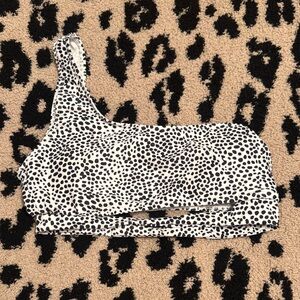 SHEIN Black and White One-Shoulder Bikini Top